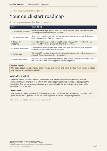 Fuel Tax Credits Made Clear, page 5
