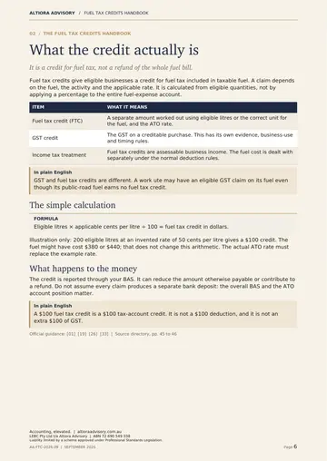 Fuel Tax Credits Made Clear, page 6